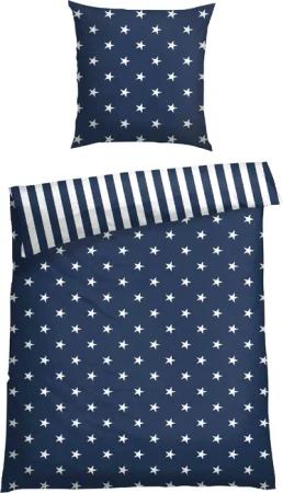 Schiesser Wendebettwäsche "Stars & Stripes aus weicher Baumwolle mit Sternenprint", MADE IN GREEN by OEKO-TEX-zertifiziert