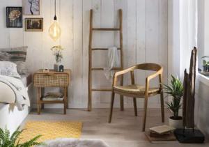 SIT Leiterregal "Romanteaka", aus recyceltem Teakholz, Shabby Chic, Vintage
