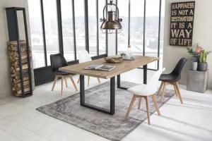 SIT Esstisch "Tops&Tables", mit Tischplatte aus Wildeiche, mit Baumkante we gewachsen, Vintage