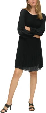 s.Oliver BLACK LABEL Plisseekleid, halbtransparent mit U-Boot-Ausschnitt