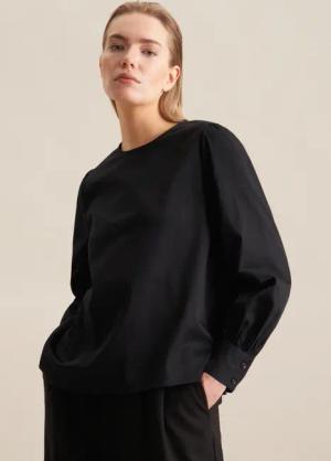 seidensticker Shirtbluse "Schwarze Rose", Langarm Rundhals Uni