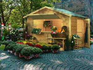 Karibu Gartenhaus "Verkaufshaus 2 naturbelassen", aus hochwertiger nordischer Fichte