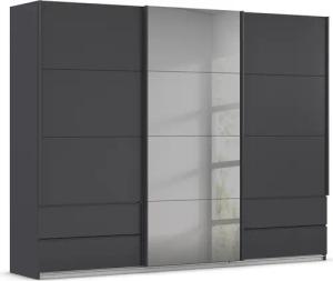 rauch Schwebetürenschrank "Kleiderschrank Schrank Garderobe ELARA Glastür/Grauspiegel", praktische Schubladen optional farblich abgesetzt MADE IN GERMANY