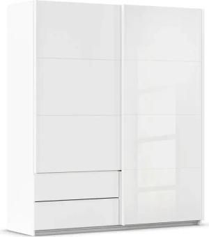 rauch Schwebetürenschrank "Kleiderschrank Schrank Garderobe ELARA Glastür/Grauspiegel", praktische Schubladen optional farblich abgesetzt MADE IN GERMANY