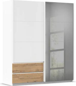 rauch Schwebetürenschrank "Kleiderschrank Schrank Garderobe ELARA Glastür/Grauspiegel", praktische Schubladen optional farblich abgesetzt MADE IN GERMANY