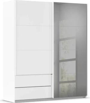 rauch Schwebetürenschrank "Kleiderschrank Schrank Garderobe ELARA Glastür/Grauspiegel", praktische Schubladen optional farblich abgesetzt MADE IN GERMANY