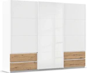 rauch Schwebetürenschrank "Kleiderschrank Schrank Garderobe ELARA Glastür/Grauspiegel", praktische Schubladen optional farblich abgesetzt MADE IN GERMANY