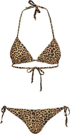 URBAN CLASSICS Triangel-Bikini "Urban Classics Damen Ladies Animal Bikini"