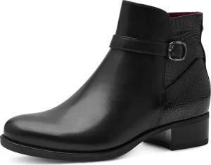 Tamaris Stiefelette, Blockabsatz, Businessschuh, Boots mit Zierschnalle und Logoprägung