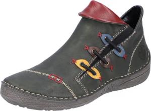 Rieker Stiefelette, Schlupfboots, Slipper mit bunten Applikationen seitlich
