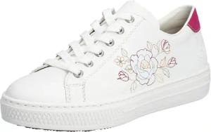Rieker Sneaker, mit seitlicher Blumenstickerei, Freizeitschuh, Halbschuh, Schnürschuh