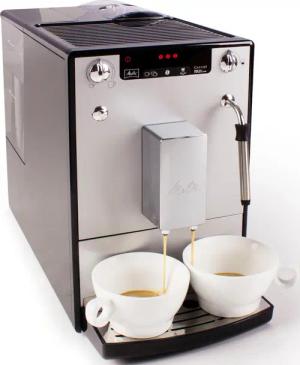 Melitta Kaffeevollautomat "Solo & Milk E953-202, silber/schwarz", Café crème & Espresso per One Touch, Düse für Milchschaum