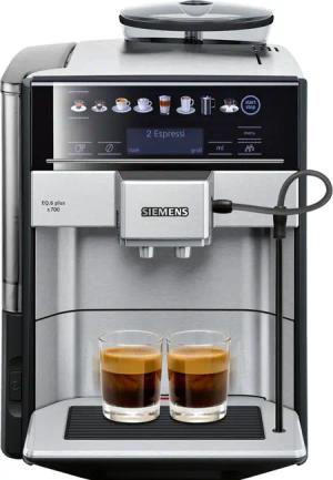 SIEMENS Kaffeevollautomat "EQ6 plus s700 TE657503DE, Doppeltassenfunktion, Keramikmahlwerk", viele Kaffeespezialitäten, automatische Dampfreinigung, edelstahl