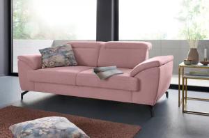 sit&more 2-Sitzer "Percy", 12 cm Fußhöhe, Sitztiefenverstellung, wahlweise Kopfteilverstellung