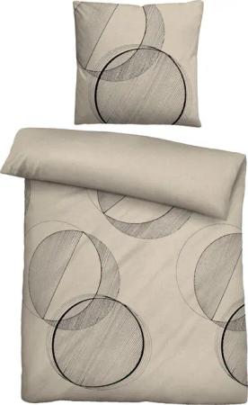 Biberna Bettwäsche "Circle", kuschelig warm, weich, Melange, 100% Baumwolle, made in Germany