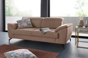 sit&more 2-Sitzer "Percy", 12 cm Fußhöhe, Sitztiefenverstellung, wahlweise Kopfteilverstellung