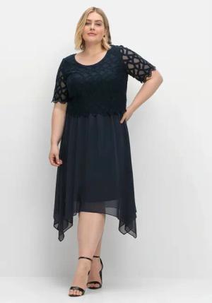 Sheego Abendkleid "Große Größen", aus Chiffon, mit Zierbortenstickerei