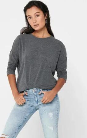 ONLY 3/4-Arm-Shirt "ONLGLAMOUR 3/4 TOP JRS NOOS", in lässiger Oversize-Form