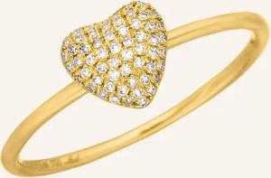 Leaf Ring HEART aus 18 Karat Gelbgold mit Diamanten