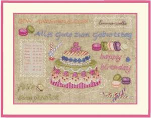 Le Bonheur des Dames Kreativset Le Bonheur des Dames Kreuzstich Set "Geburtstagstorte I", Zählmuster, (embroidery kit by Marussia)