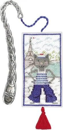 Le Bonheur des Dames Kreativset Le Bonheur des Dames Lesezeichen Kreuzstich Stickpackung "Matrosenkat, (embroidery kit by Marussia)
