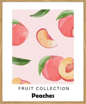 Liv Corday Wandbild PFIRSISCHE - FRUCHTKOLLEKTION mit Rahmen