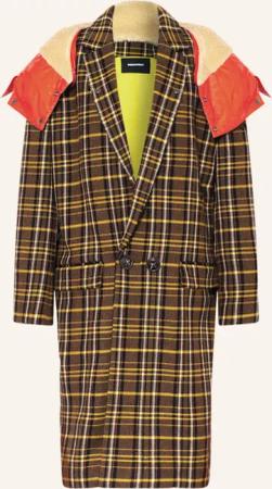 DSQUARED2 Mantel mit Kunstfell und abnehmbarer Kapuze