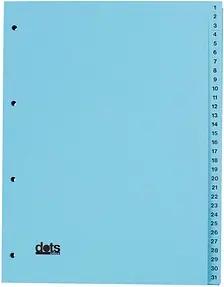 dots Ordnerregister Vollformat 1-31 blau 31-teilig, 5 Satz