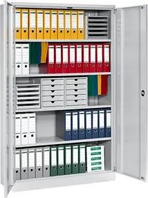 Gürkan Stahlschrank 100157 lichtgrau 120,0 x 42,0 x 195,0 cm, aufgebaut