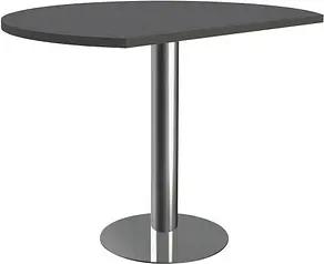 Kerkmann Anbautisch höhenverstellbar Lago anthrazit, chrom halbrund 80,0/100,0 x 100,0 x 72,0 - 82,0 cm