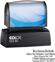 COLOP Textstempel, individualisierbar EOS 30 selbstfärbend blau, schwarz, rot ohne Logo