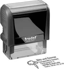 trodat Textstempel, individualisierbar printy 4913 selbstfärbend schwarz mit Logo