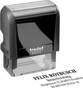trodat Textstempel, individualisierbar printy 4912 selbstfärbend schwarz ohne Logo