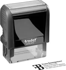 trodat Textstempel, individualisierbar printy 4912 selbstfärbend schwarz mit Logo