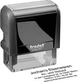 trodat Textstempel, individualisierbar printy 4913 selbstfärbend schwarz ohne Logo