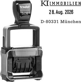 trodat Datumstempel mit Text individualisierbar 5430 selbstfärbend schwarz mit Logo, 1 St.