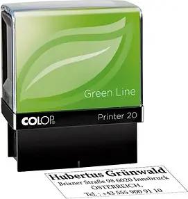 COLOP Textstempel, individualisierbar Printer 20 Green Line selbstfärbend schwarz ohne Logo
