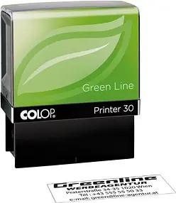 COLOP Textstempel, individualisierbar Printer 30 Green Line selbstfärbend schwarz ohne Logo