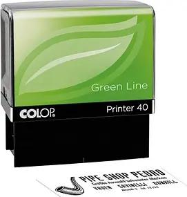 COLOP Textstempel, individualisierbar Printer 40 Green Line selbstfärbend schwarz mit Logo