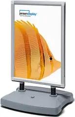 Showdown® Displays Kundenstopper Windtalker silber DIN A0 2 Fächer