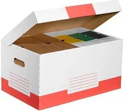 10 Cartonia Archivcontainer weiß/rot 54,8 x 36,4 x 26,8 cm