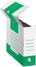 10 Cartonia Archivboxen weiß/grün 8,3 x 34,0 x 25,2 cm