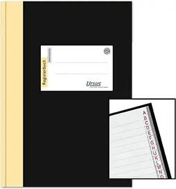 Ursus Geschäftsbuch DIN A5 liniert, schwarz/gelb Hardcover 192 Seiten