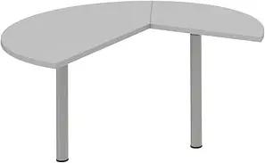 röhr Anbautisch höhenverstellbar Techno hellgrau, silber freiform 130,0 x 128,0/65,0 x 68,0 - 82,0 cm