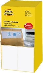 1.000 AVERY Zweckform Frankieretiketten 3433 weiß 163,0 x 43,0 mm