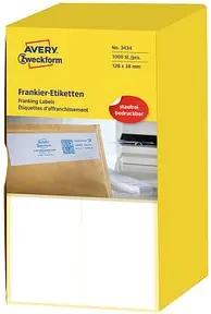 1.000 AVERY Zweckform Frankieretiketten 3434 weiß 128,0 x 38,0 mm