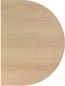HAMMERBACHER Anbautisch höhenverstellbar Akandia eiche, silber halbrund 60,0 x 80,0 x 65,5 - 82,5 cm