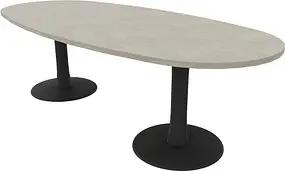 Quadrifoglio Konferenztisch Idea+ beton oval, Säulenfuß grau, 240,0 x 110,0 x 74,0 cm