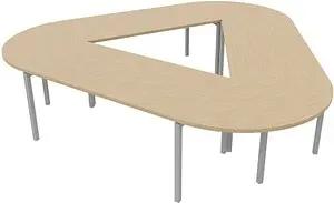 Quadrifoglio Konferenztisch Idea+ eiche Trapezform, Vierkantrohr alu, 320,0 x 298,0 x 74,0 cm