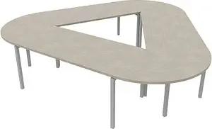 Quadrifoglio Konferenztisch Idea+ beton Trapezform, Vierkantrohr weiß, 320,0 x 298,0 x 74,0 cm